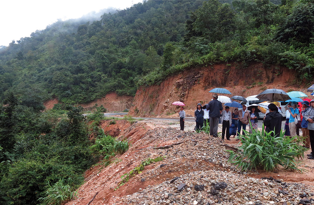 Government officials touring land use change and road development in Tanintharyi, 2015.