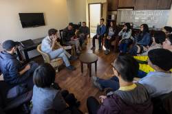 Meeting with Professor Bharat Sharma, Tribhuvan University. By LAU Kin Yip Ken, 2016.