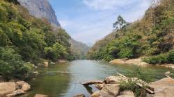 Planned reservoir area on tributary of the Salween (Thanlwin/Nujiang) River, Thailand. By Ashley Scott Kelly, 2024.