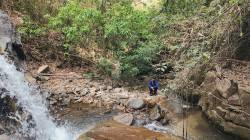 Waterfall along a small tributary of the planned reservoir area. By Ashley Scott Kelly, 2024.