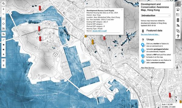Development and Conservation Awareness Map (DCAM) for Hong Kong.